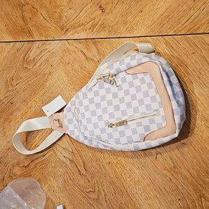 Checkered cross body bag